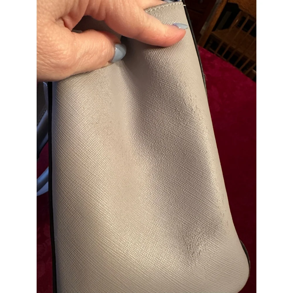 MCM Light Gray/Lavender Leather Satchel w/ Crossbody Strap - Picture 9 of 12